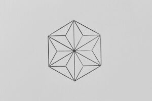 手描きの麻の葉模様